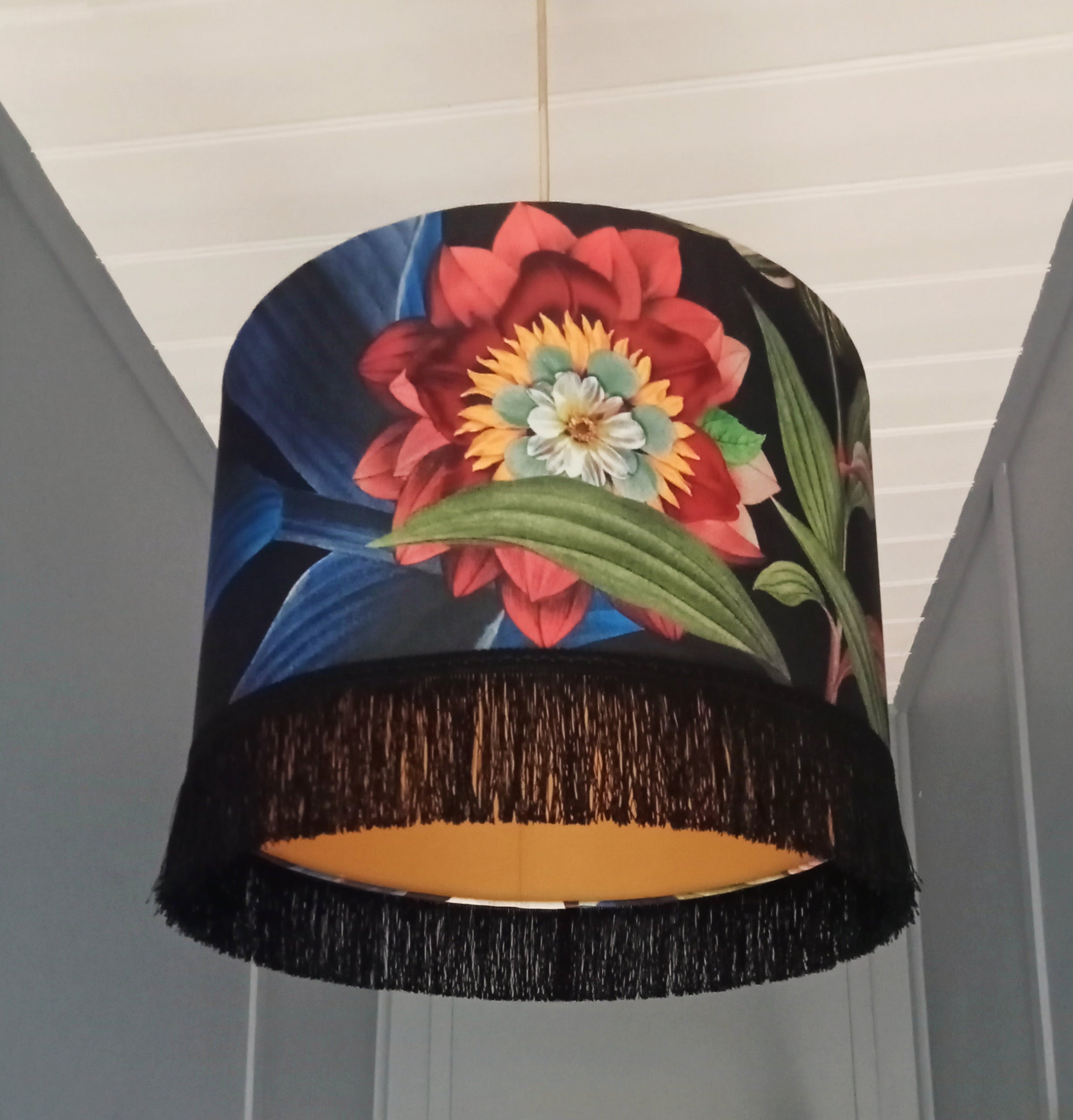 Black hotsell floral lampshade